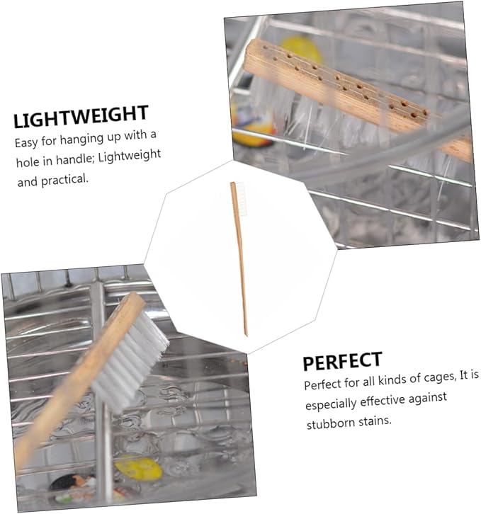 1pc Bird Cage Cleaning Brush Handle and Bristle Tool for Effortless Bird Dropping Cleanup for All Cage Types Easy Storage and Reach