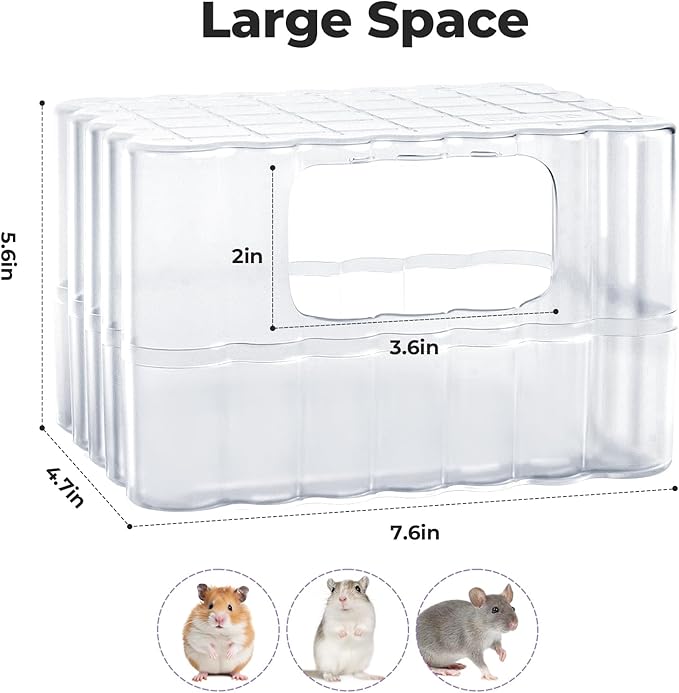 mini&moe Hamster Sand Bath Container - Small Animal Bathroom Shower Room & Corner Digging Box Toilet with Cleaning Scoop Rat Dust Bath House for Guinea Pig, Hedgehog, Squirrel