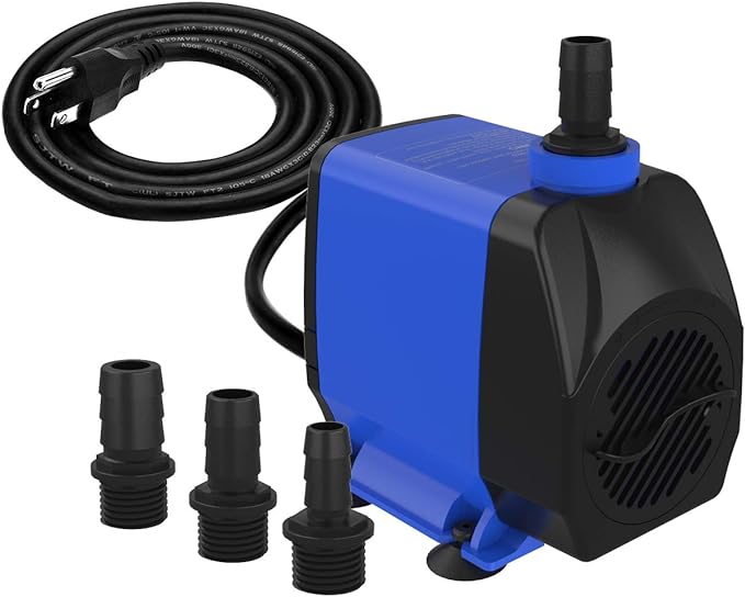 Knifel Submersible Pump 1056GPH (4000L/H 85W) Ultra Quiet with Over Heating Protection 9.8ft Power Cord for Fountains, Hydroponics, Ponds, Aquariums & More…