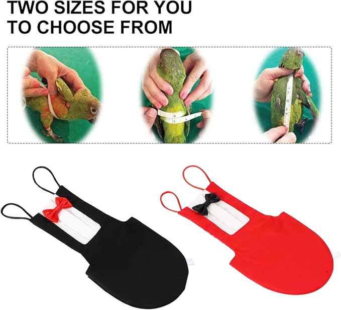 Alasum Reusable Bird Flight Suit Diaper for Parrots – Breathable Cotton Bowknot Design Prevents Messes During Travel – for Budgie, Cockatiel, Conure, Lovebird