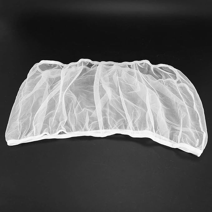 4X Bird Cage Cover Seed Catcher Bird Cage Mesh Net Cover Skirt Guard (White-M)
