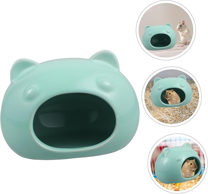 BESPORTBLE Ceramic Small PET Hideout Adorable Hamster House Bed for Gerbils Hedgehogs and Small Animals Comfortable Indoor Retreat