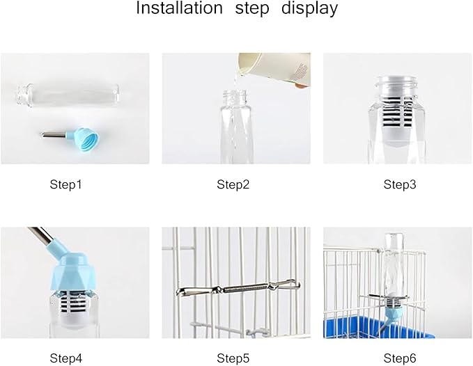 Waterers 80ml/125ml Water Bottles Dispenser for Small Animals Guinea Pigs Hamster No-Drip