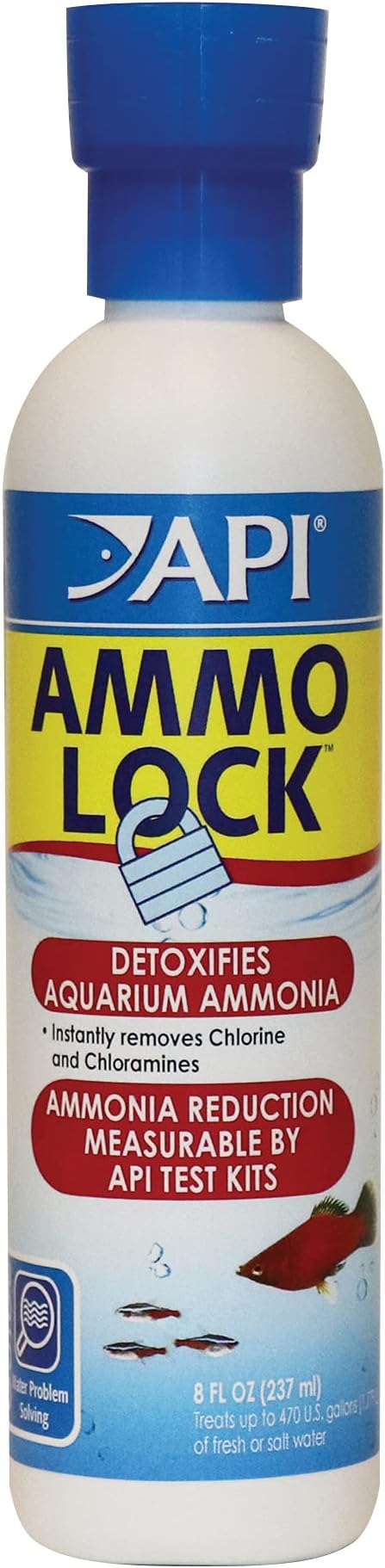 API AMMO-LOCK Freshwater and Saltwater Aquarium Ammonia Detoxifier 8-Ounce Bottle