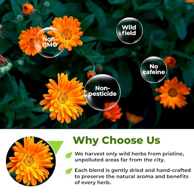 4 oz. Calendula Tea Dried Calendula Flowers Herb Herbal Marigold Tea - 113g Herb