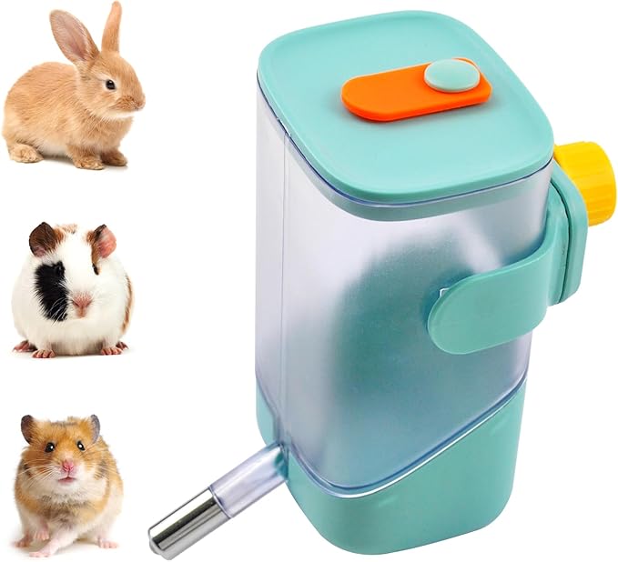 Hanging Water Bottle for Rabbits,23oz No Drip Small Animal Water Bottle Top Fill Guinea Pig Water Dispenser for Cage Crate Chinchilla Ferret Squirrel Hedgehog(Green)