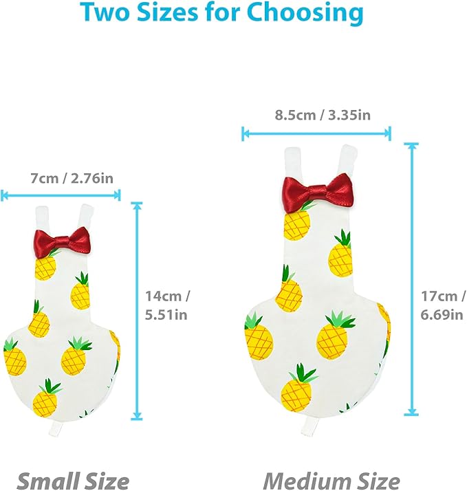 UKJENT Bird Diaper Protective Parrot Nappy 2 Pack, Reusable Outdoor Flight Suit with Waterproof Inner Layer, Machine Washable Cute Urine Wet Suit for Cockatiel Parakeet Lory(S)