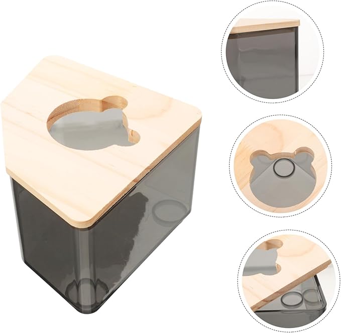 POPETPOP Chinchilla Dust Bath Container Hamster Bathtub Splashproof Small Pet Bathroom Acrylic Material
