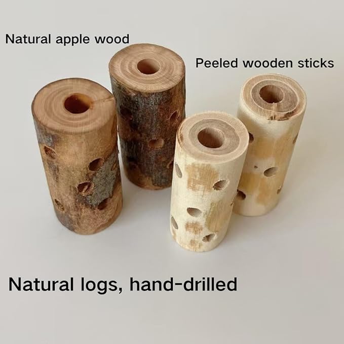4PCS Apple Wood Small Animals Chew Sticks, Naturally Apple Sticks, Small Pet Chew Teething Toys for Chinchillas, Rabbits, Guinea Pigs, Hamsters