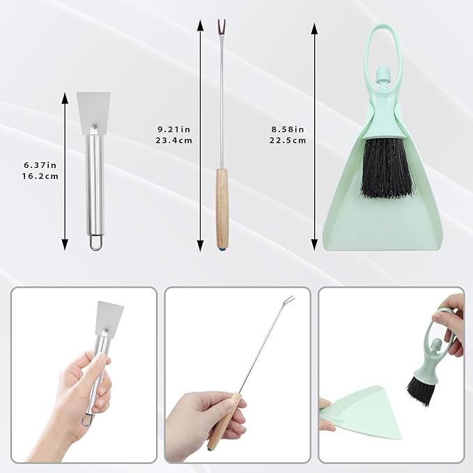 6 Pack Cage Cleaner Brush Tools Set, Parakeet Cage Accessories, Bird Poop Remover, Cleaning Tools with Plastic and Stainless Steel, Bird Cage Accessories