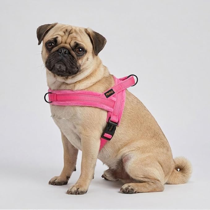 Didog No Pull Dog Harness with Soft Flannel Padded,Reflective & Quick Fit Light Weight Dog Strap Vest Harness,Easy for Walking Training for Small & Medium and Large Dogs(Pink,S)
