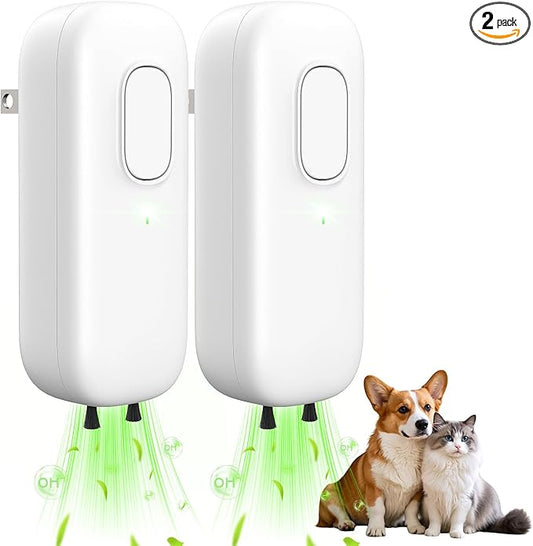 2Pack Cat Litter Deodorizer, Plug In Negative Ion Odor Eliminator, Filter-free Air Purifier for Pets, Bedroom, Office, Toilet, Wardrobe, Shoe, Quiet Portable Mini Air Purifier