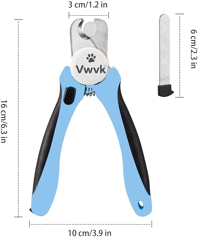 Dog Cat Nail Clippers & Trimmers LED Light Illuminates Nails/Bloodline, Quick Sensor Safety Guard to Avoid Over Cutting, Extra Sharp Blade for Thick Nails, with Free Nail File(Blue)