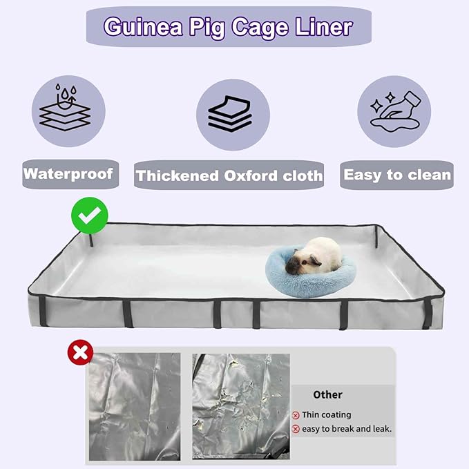 DZWLKJ Guinea Pig Cage Liner, Waterproof and Washable Base, 28"X56", Suitable for Rabbits, Bunny, Chinchillas, Hedgehog, Ferrets and Other Small Animals