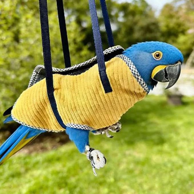 Portable Bird Traval Carrier Bag, Ultra-Soft Bird Diaper Flight Suit for Small Medium Parrots, Escape Resistant Outdoor Harness Vest, for Daily Outdoor & Nail Trimming, Ideal Gift for Birds Lovers