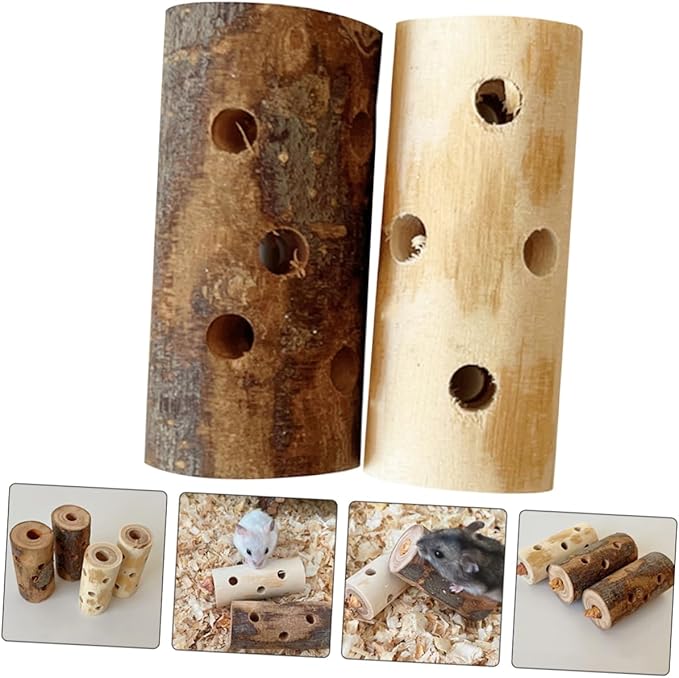 2pcs Apple Wood Nibbling Stick for Hamsters Guinea Pigs Rabbits Natural Pet Chew Toys for Teething