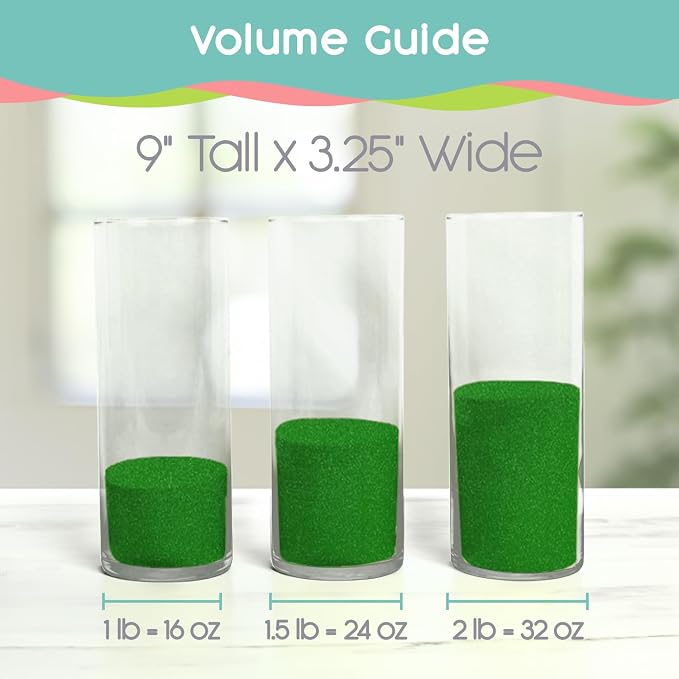 Emerald Green Unity Sand -1.5 LB (22 oz), Jewel Tone Colored Sand for Weddings, Vase Filler, Home Decor, Crafts, Terrariums, and More