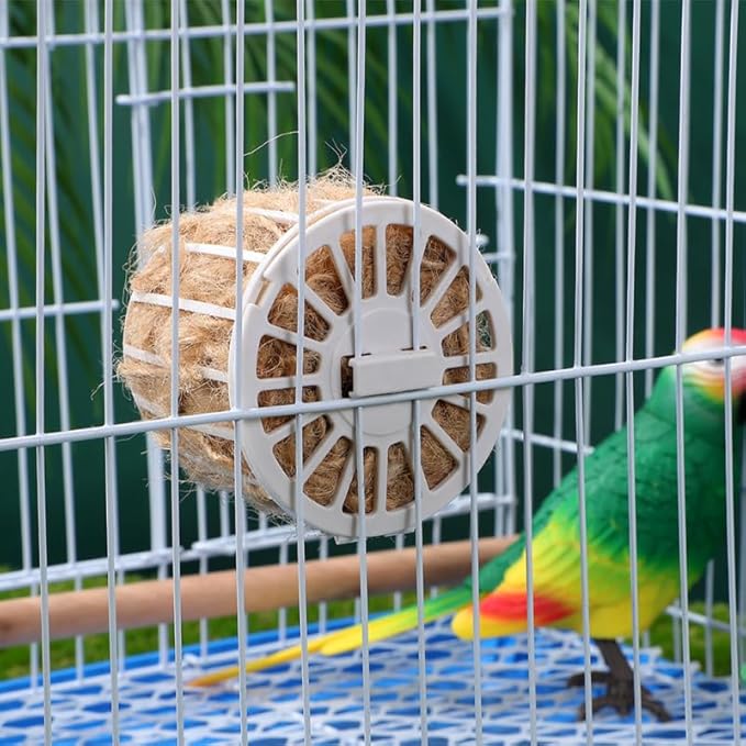 Yardwe 2 Sets Natural Jute Bird Nesting Material for Parakeet Canary Finch Soft Comfortable Bedding 2.87X2.87X2.55 Inches