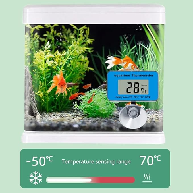 Submersible Aquariums Digital Thermometers with Suction Cup for Office Home Use