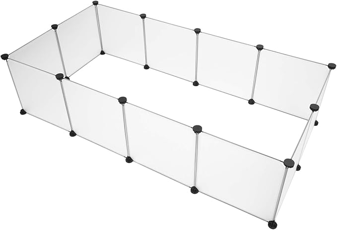 Universal Pet Playpen, Portable Large Plastic Yard Fence for Small Animals - Puppy Kennel Crate, Rabbit Hutch, Hamster & Guinea Pig Enclosure - Easy to Assemble, DIY Expandable, Durable ABS Connectors