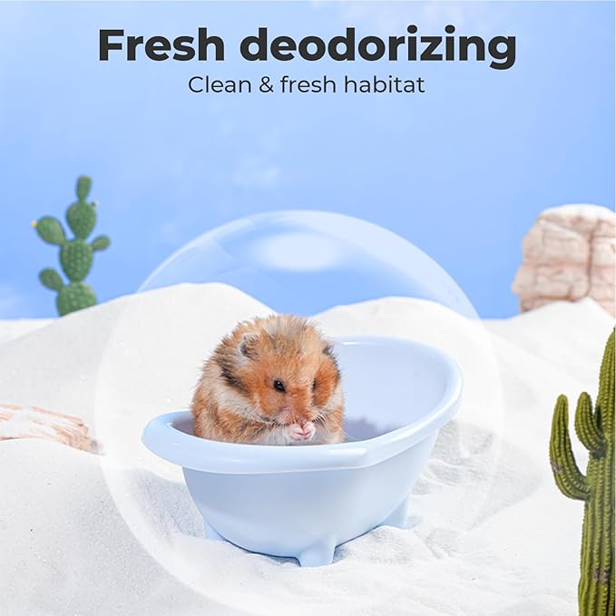 mini&moe Hamster Sand Bath - Low-Dust Bathing Sand with Odor Control & Oil-Absorbing, Dual-Use Potty Litter for Hamster, Gerbils, Chinchillas, Mice and Other Small Pets