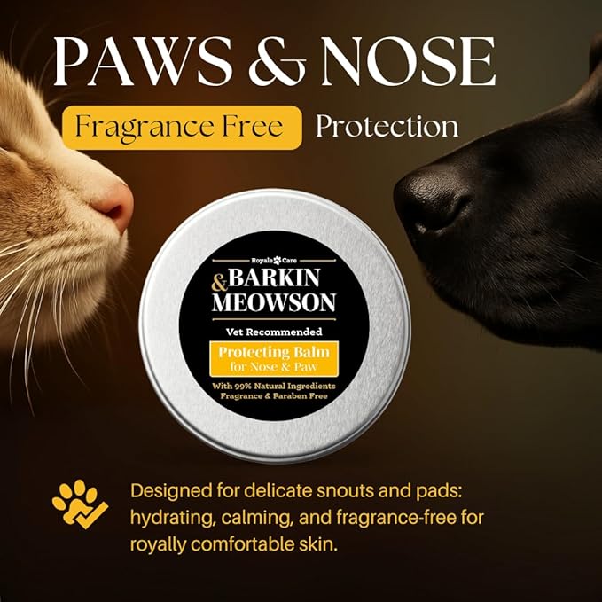 Barkin & Meowson Protecting Balm for Nose & Paw 60g / 2.12oz - 99% Natural Ingredients Balm for Dogs and Cats
