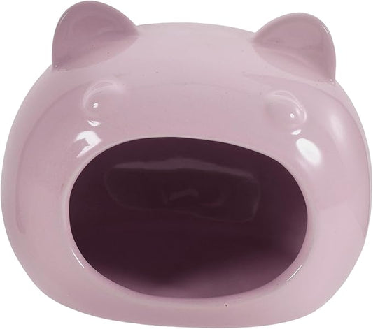BESPORTBLE Cozy Ceramic Hamster Hideout House Adorable Small Pet Bed for Guinea Pigs Rats and Hedgehogs Lightweight and Portable Design Light Purple