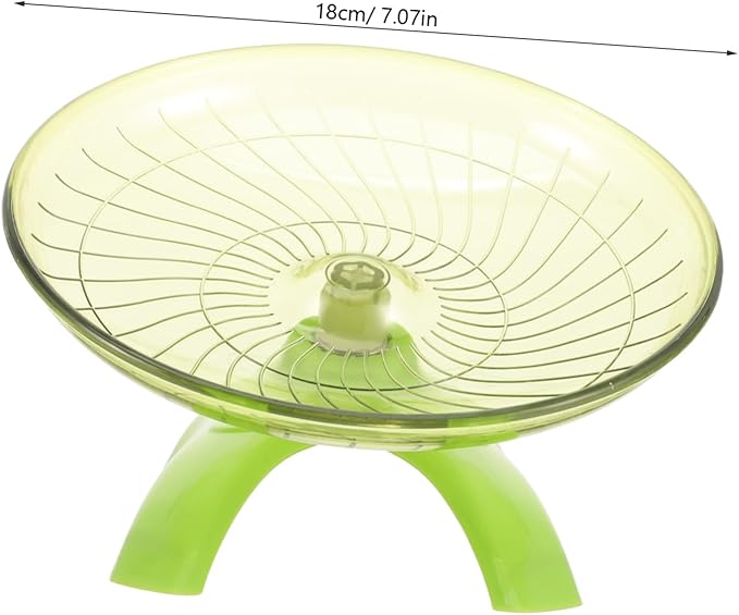Toddmomy Silent Flying Saucer Exercise Wheel for Hamsters Guinea Pigs Chinchillas Hedgehogs Smooth Edges Quiet Running for Small Pets Cage Accessory in Matcha Green