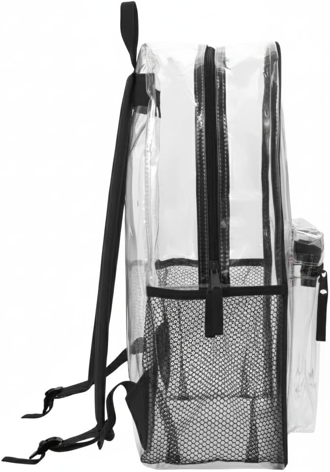 Trail maker Clear Backpack Heavy Duty with Padded Straps, Side Pockets for Kids, Boys, Girls, School, Stadium Approved Events