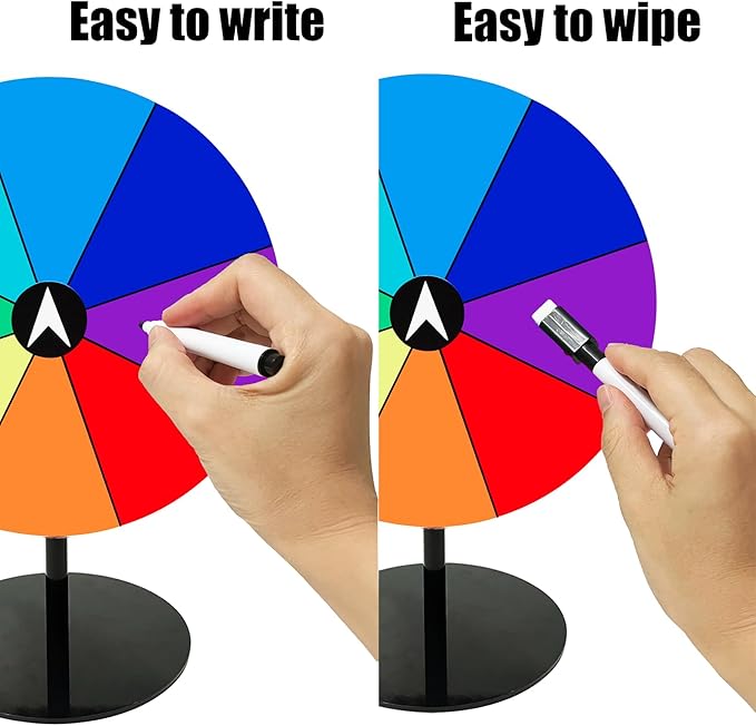 8 Inch Spinning Prize Wheel, 8 Slots Color Tabletop Roulette Spinner of Fortune, Spin The Wheel for Trade Show, Carnival, Party, Birthday, Wedding (12 Inch)