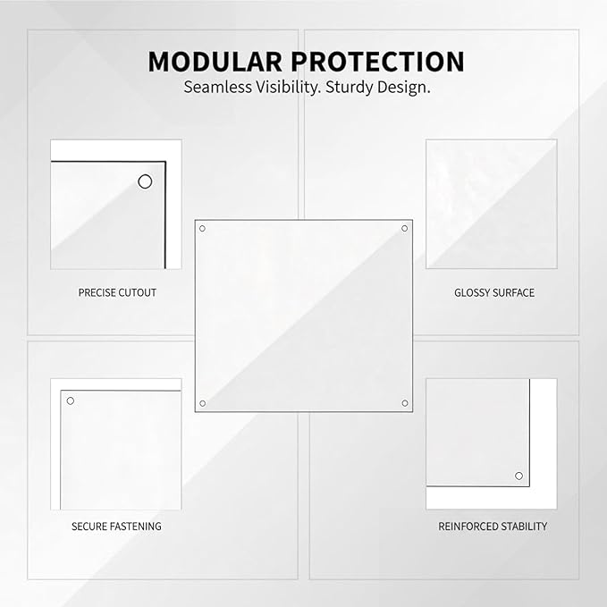 12 Pcs Clear Plastic Cage Guard Panels, 10 x 8.2 in Pet Habitat Siding, Splatter Anti-Splash Fence Dividers with 100 Zip Ties for Rabbit Cages, Guinea Pig Enclosures, Small Animal Protection