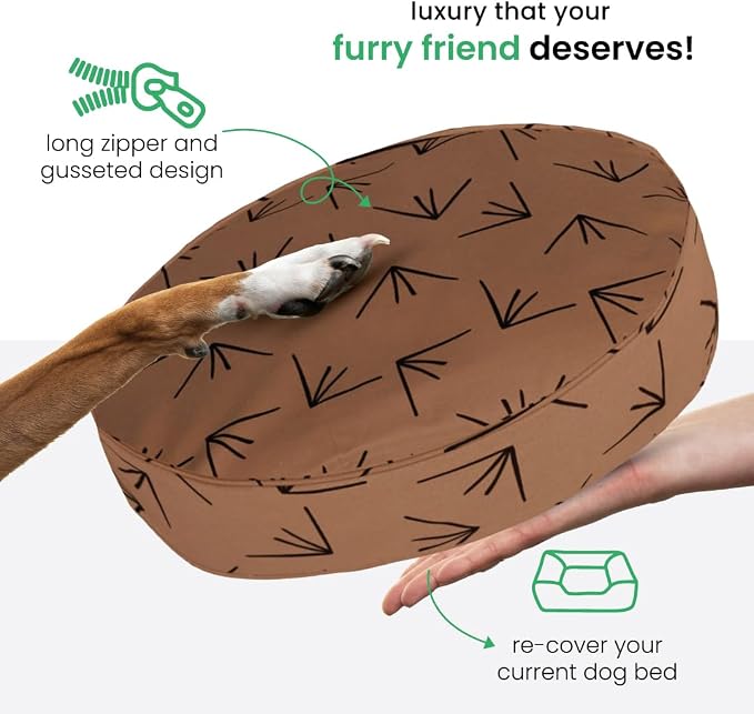 Molly Mutt Heat Waves Dog Bed Duvet Cover, 100% Cotton Canvas Cover for Dog, Puppy, or Cat Bed, Durable, Washable, and Free of Harmful Chemicals, Round, 36"x5"