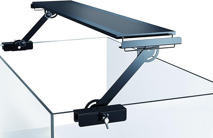 Metal Aquarium Light Riser Clamp, 2Pcs | Full Metal, Fits Rim Up to 0.9”, Max 4.9” Wide Light, 0-6.5” Adjustable Height