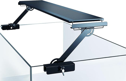 Metal Aquarium Light Riser Clamp, 2Pcs | Full Metal, Fits Rim Up to 0.9”, Max 4.9” Wide Light, 0-6.5” Adjustable Height