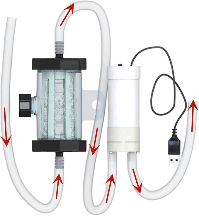 Electric Aquarium Gravel Cleaners USB Pump Quick Low Water Level Water Changer Aquarium Siphon Vacuum Cleaner with 5M(16.5FT) and Filter for Fish & Turtle Tank(not Include Tank & Fish)