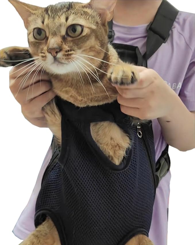 Pet Carrier Backpack - Adjustable Pet Front Cat Dog Carrier Backpack Travel Bag,Legs Out,Easy-Fit for Traveling Hiking Camping for Small Medium Dogs (Red, Medium)