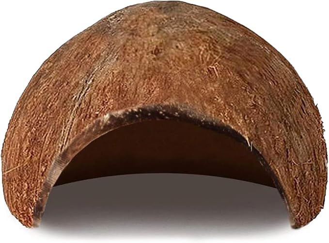 SunGrow Betta Fish Cave, Habitat Made from Coconut Shell, Soft-Textured Smooth Edged Spacious Hideout, for Resting and Breeding, 1 Pc