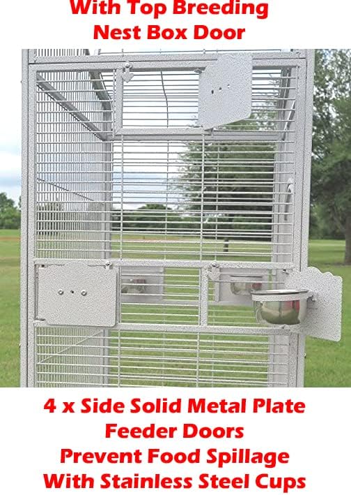 Large Elegant Durable Play Top Double Walk Ladders Perch Stand Bird Parrot Rolling Wrought Iron Cage for Finch Macaw Cockatoo Cockatiel