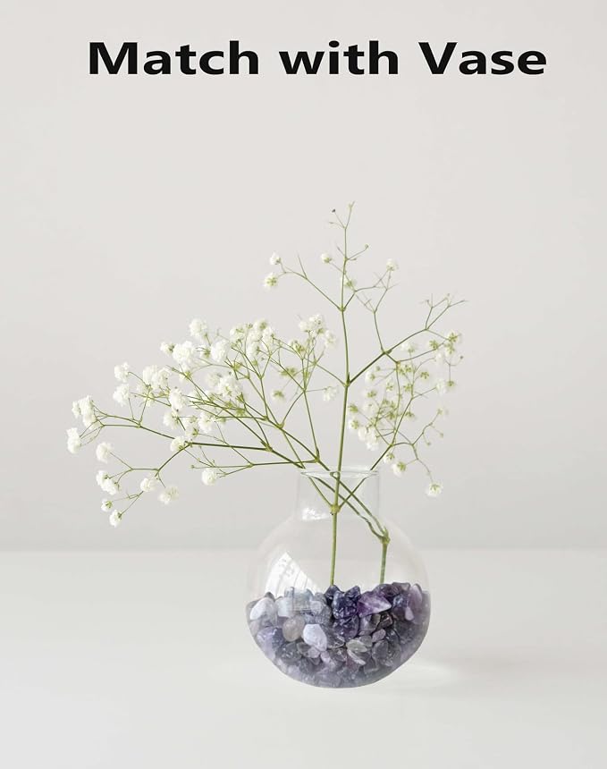 LAIDANLA Amethyst Crushed Stone Crystal Chips Bulk Natural Gemstones Healing Reiki Crystals Mini Quartz Vase Filler Aquarium Gravel 100g