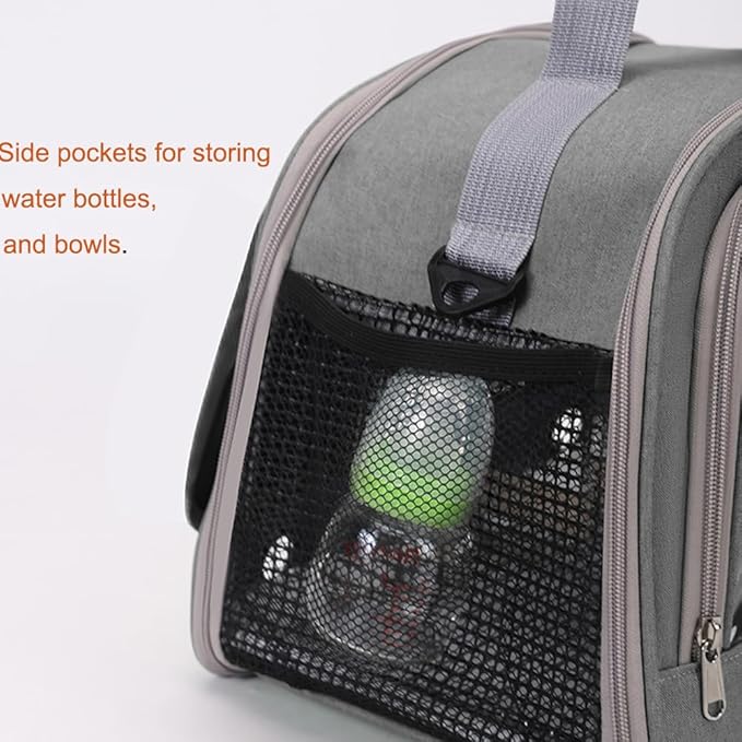 Guinea Pig Travel Carrier Bag,Portable Small Animal Carrier Pouch for Hamster Chinchilla Rabbit Bunny Gerbil Hedgehog Sugar Glider Hedgehog Outgoing Travel Carrying Bag (Grey)