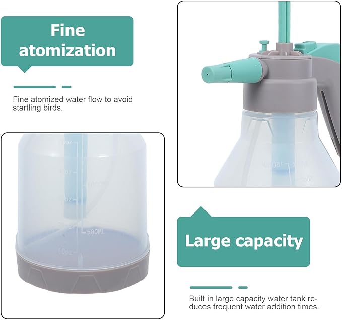 Bird Bath Sprayer for Parrots: Ultrafine Avian Pump Mister - 1.5L/50.72 Fl Oz Bird Bath Habitat Cleaner for Parakeets Macaws Cockatiels