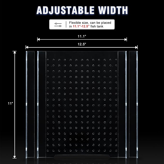 Acrylic Fish Tank Divider,Aquarium Divider Fit for 15 Gallon/ 20 Gallon Long Tank,Adjustment Clear Fish Tank Separator Set with Suction Cups(15gal/20gal Long)