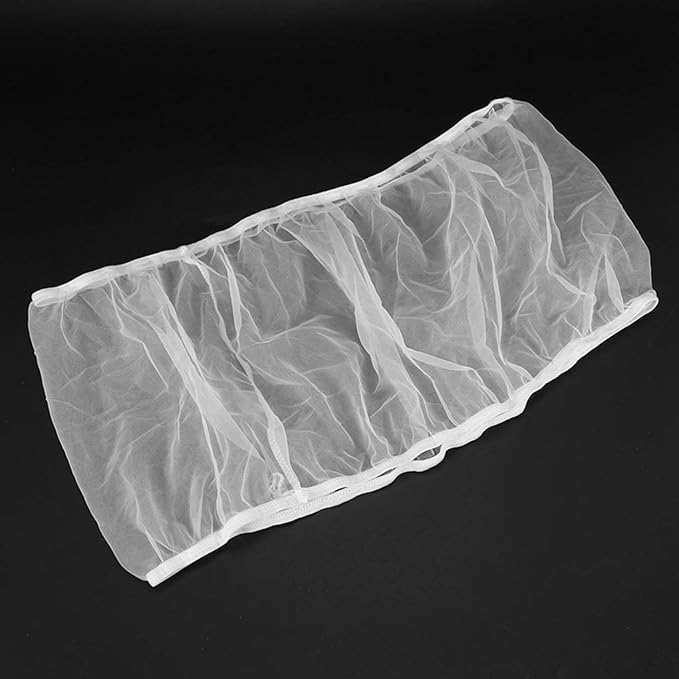 4X Bird Cage Cover Seed Catcher Bird Cage Mesh Net Cover Skirt Guard (White-M)