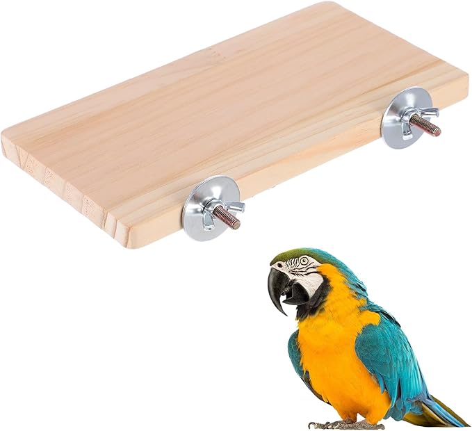 Wooden Parrot Perch Corner Bird Perch Platform Flat Stand 7.48 × 3.93 Inches Wood Perch Birds Platform Parrot Stand for Bird Cages Corner Shelf for Parakeet Cockatiel Lovebird Rat Hamster