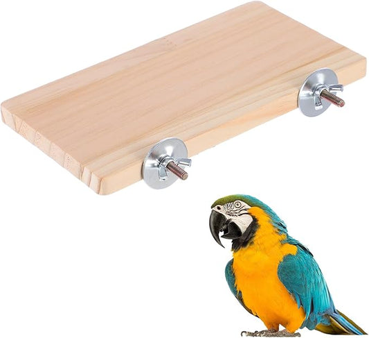 Wooden Parrot Perch Corner Bird Perch Platform Flat Stand 7.48 × 3.93 Inches Wood Perch Birds Platform Parrot Stand for Bird Cages Corner Shelf for Parakeet Cockatiel Lovebird Rat Hamster