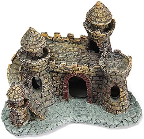 Ulalaza Aquarium Decorations Landscaping Tree Stump Hole Rock Cave Hideouts Stone Fish Tank Resin Driftwood Painted with Realistic Details Over House Supplies Castle Accessories