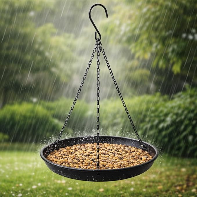Hanging Bird Bath for Outdoors, 2-Pack Metal Bird Bath & Water Feeder with 2 Shallow Bowls (9.8” & 11.8”), Hummingbird Bath for Wild Birds, Garden, Patio and Yard Decor (9.8IN-1PACK)
