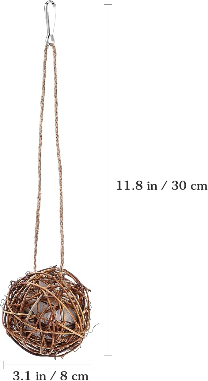 Toddmomy 2Pcs Bird Nest Material Balls Hanging Outdoor Hummingbird Nesting House 3.14In for Outside Garden and Backyard Birding