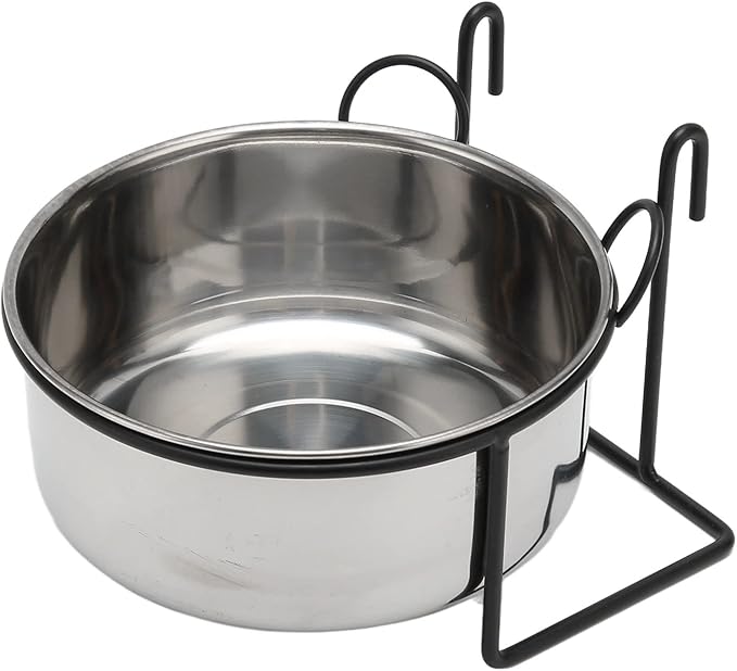 GOTOTOP Stainless Steel Coop Cup, Hanging Pet Bowl Food Water Feeder with Hook for Dogs Cats Birds Rabbits in Crate Cage Kennel