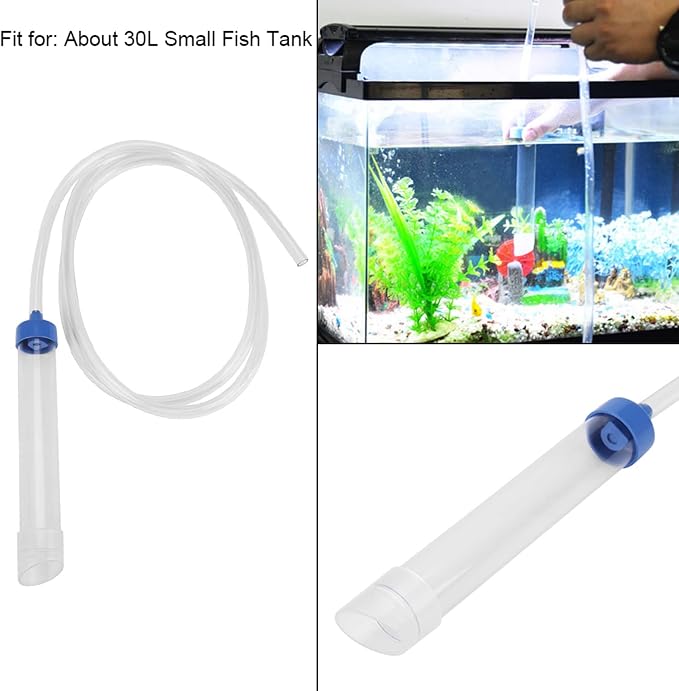 Aquarium Siphon, 150Cm Fish Cleaner Siphon Aquarium Water Changer Vacuum Cleaner for 30L Small Fish PVC Fish Siphon Fish Syphon Hose Kit
